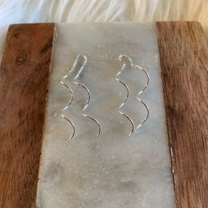 Sterling Silver Threader Earnings Wine Cork, Threader .925 Dangle Earrings